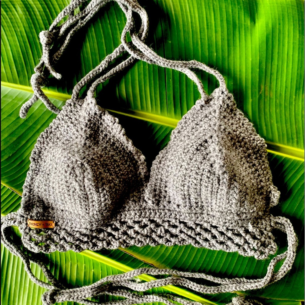Boho-Chic Organic Cotton Crochet Bikini Top
